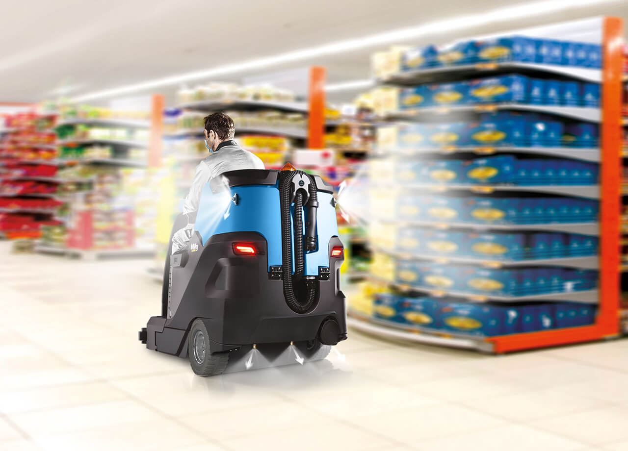 MMG Plus cleaning supermarket floor