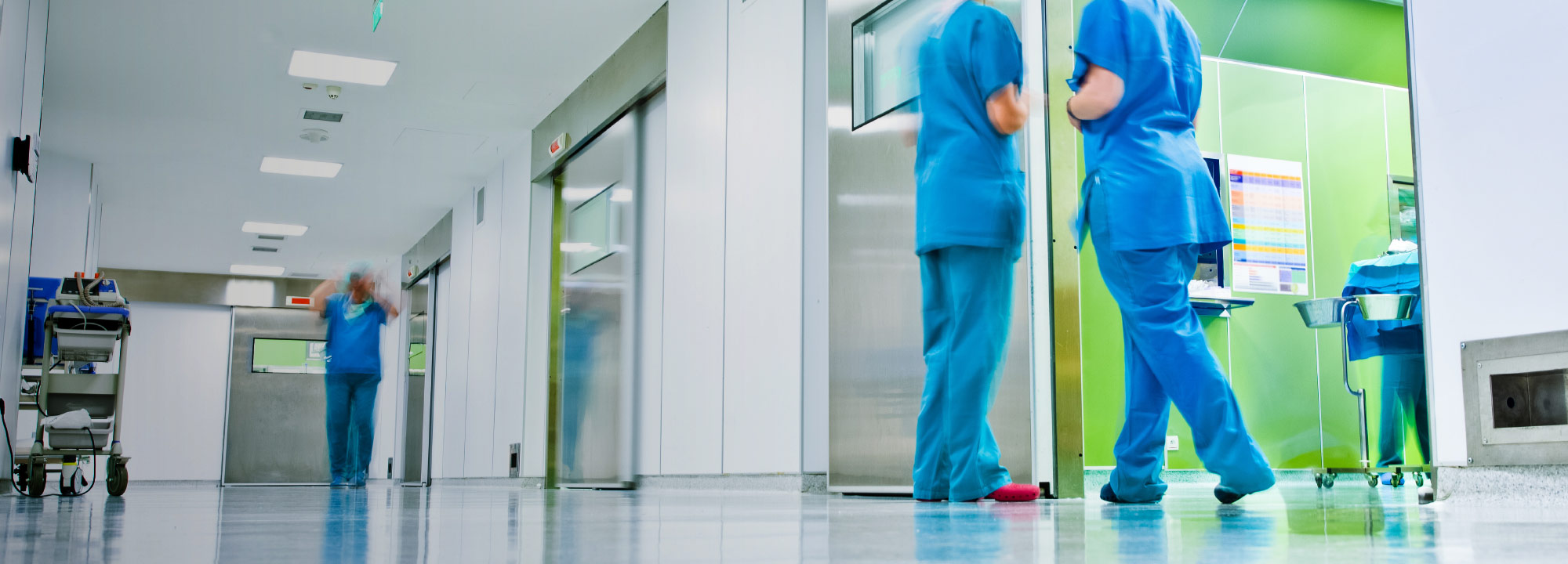Hospital Floor WIth Staff Walking Around