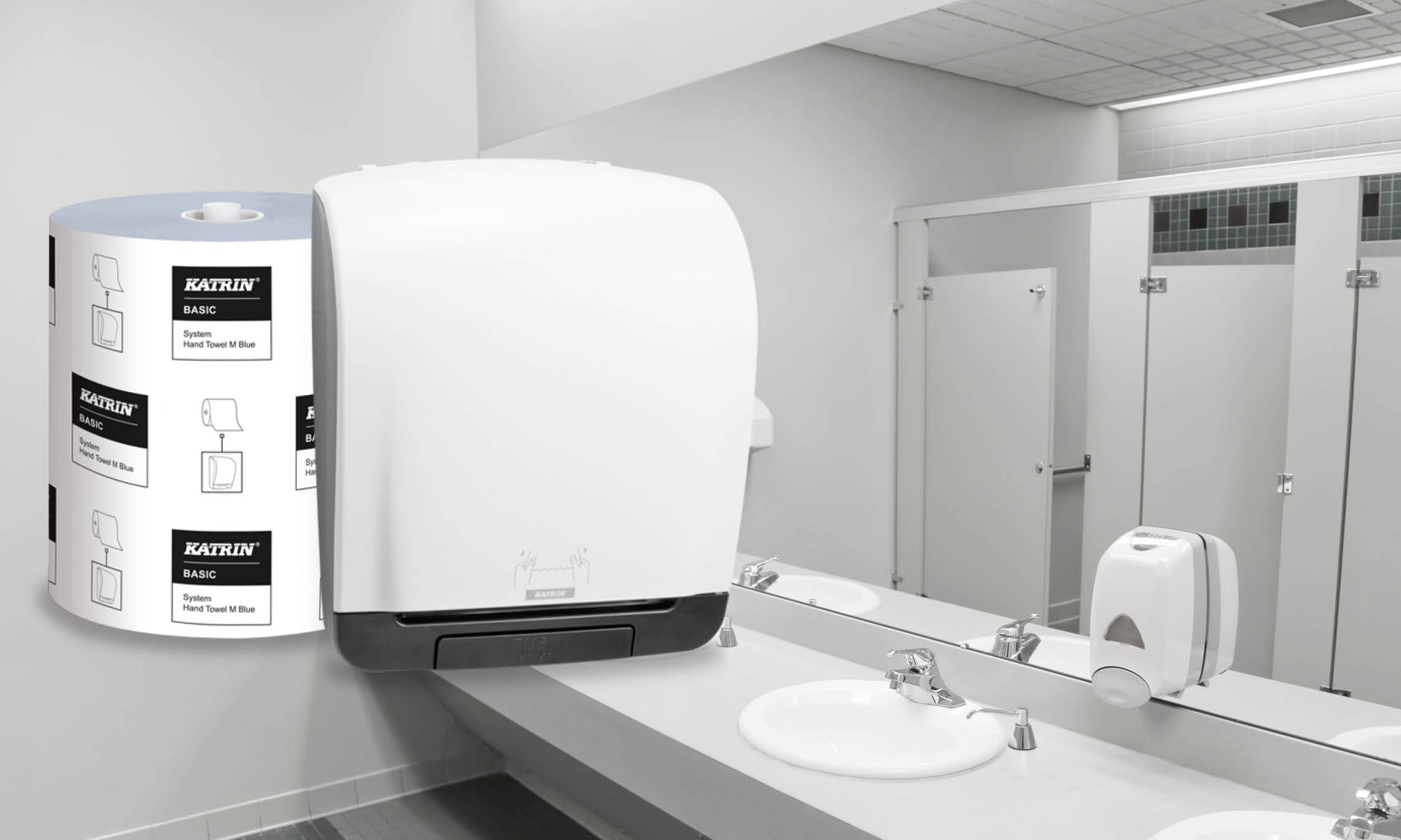 Washroom Paper System In A Washroom